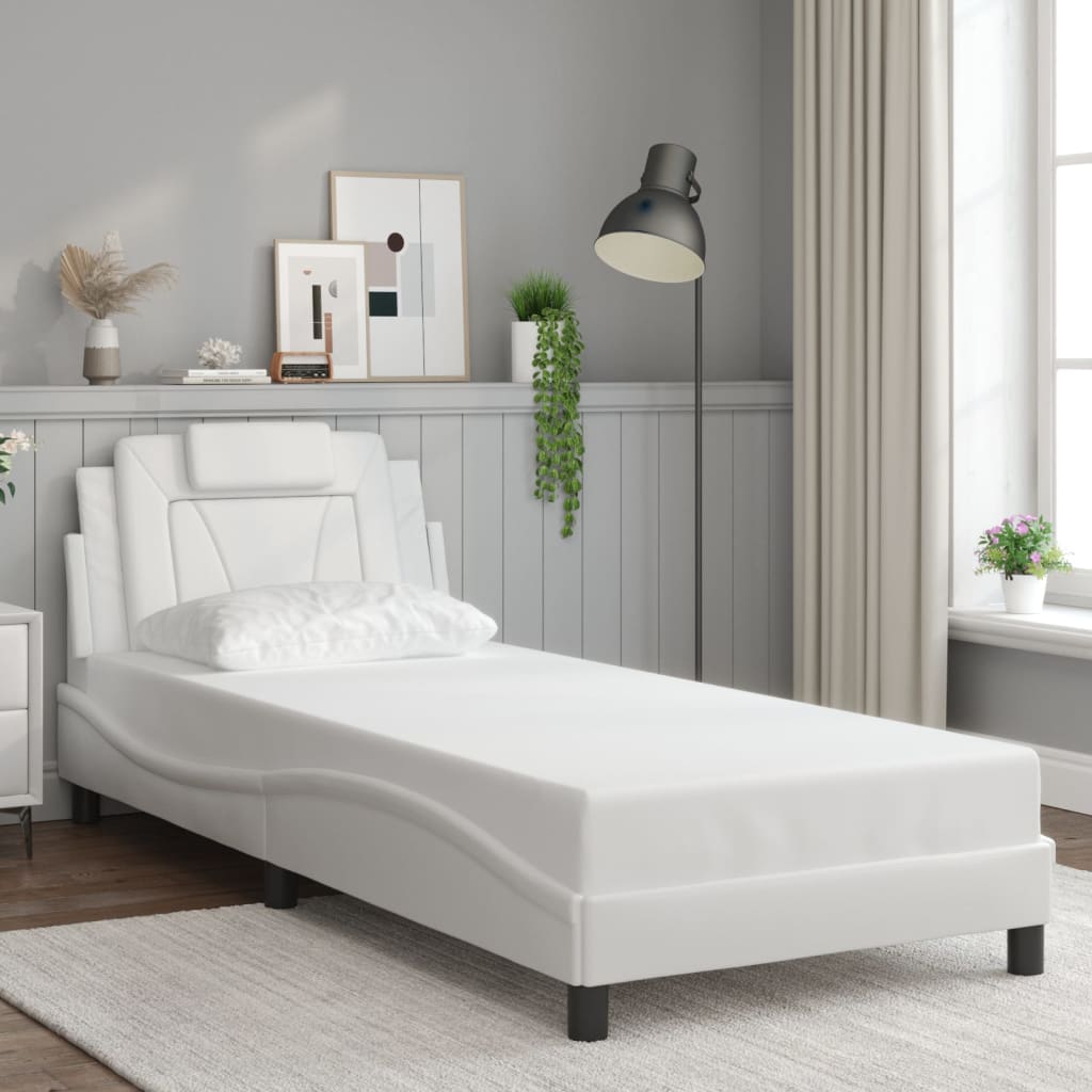 fehér ágykeret Viana LED-ekkel matrac nélkül 90 x 200 cm