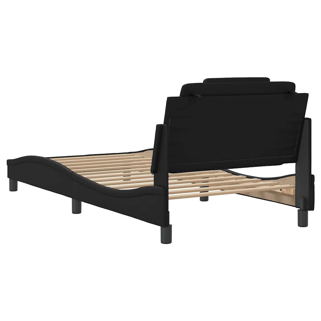 fekete ágykeret Viana LED-ekkel matrac nélkül 100 x 200 cm