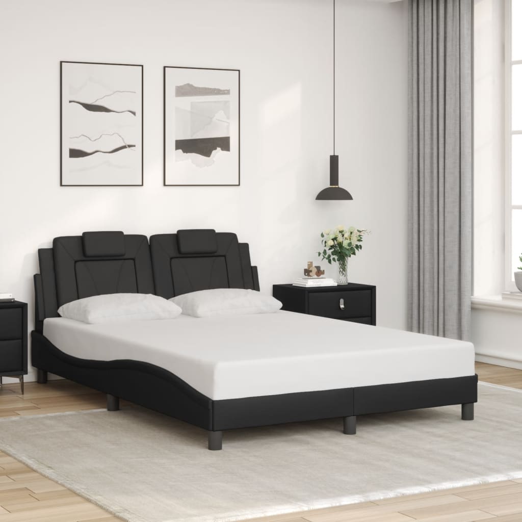 fekete ágykeret Viana LED-ekkel matrac nélkül 120 x 200 cm