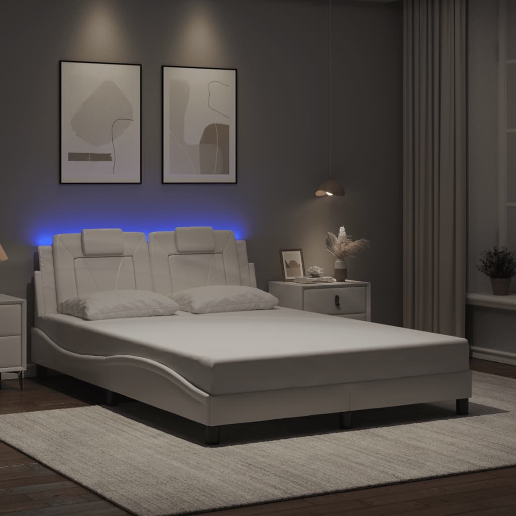 fehér ágykeret Viana LED-ekkel matrac nélkül 120 x 200 cm