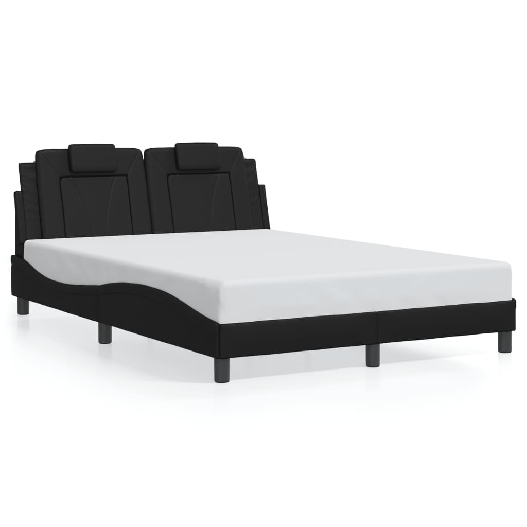fekete ágykeret Viana LED-ekkel matrac nélkül 140 x 190 cm