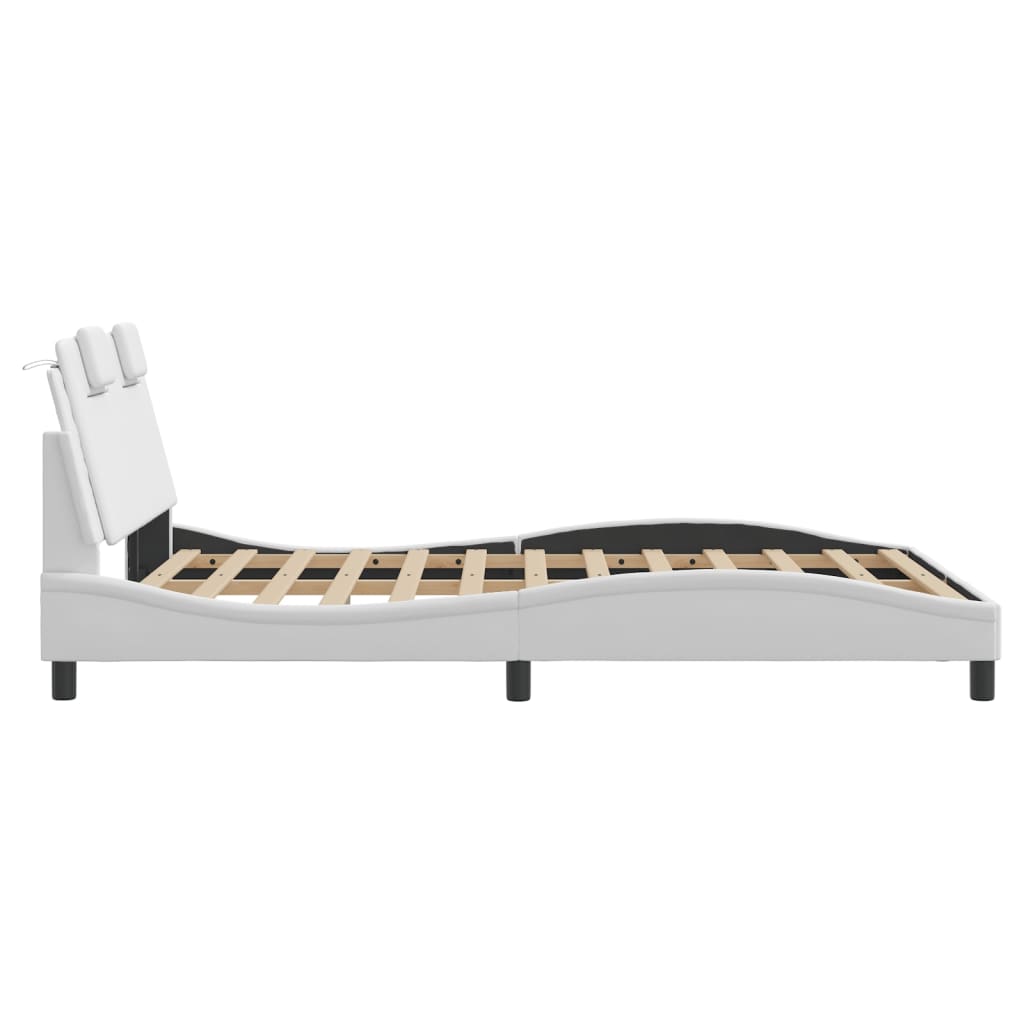 fehér ágykeret Viana LED-ekkel matrac nélkül 140 x 190 cm