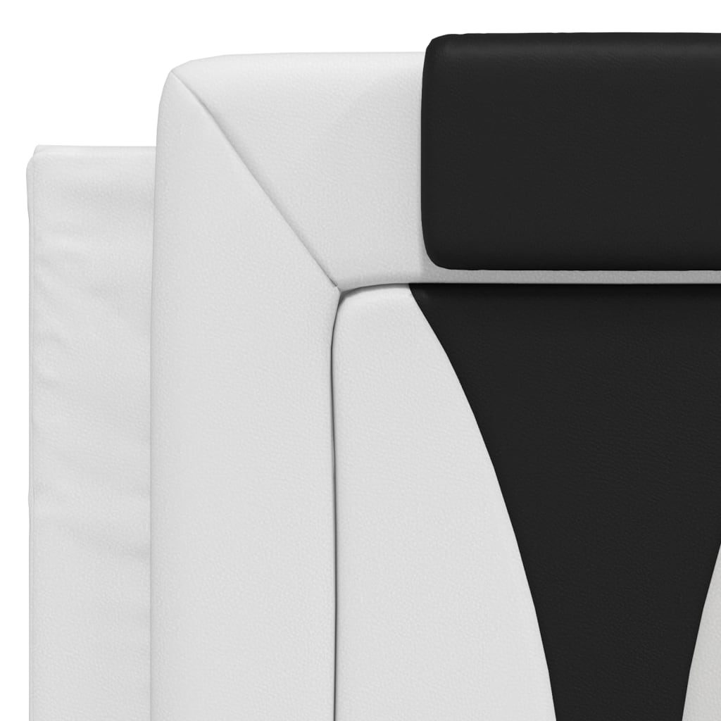 fehér és fekete ágykeret Viana LED-ekkel matrac nélkül 140 x 190 cm