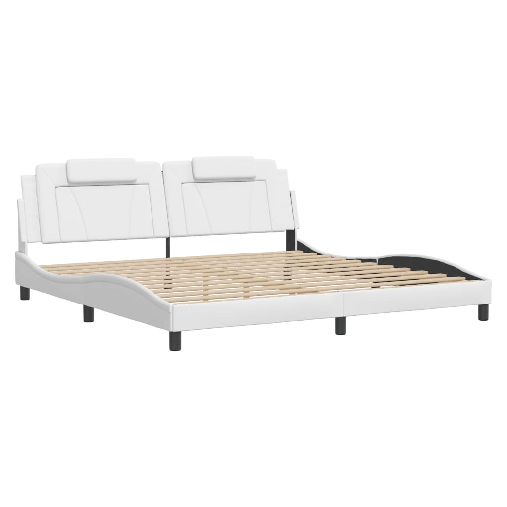 fehér ágykeret Viana LED-ekkel matrac nélkül 200x200 cm