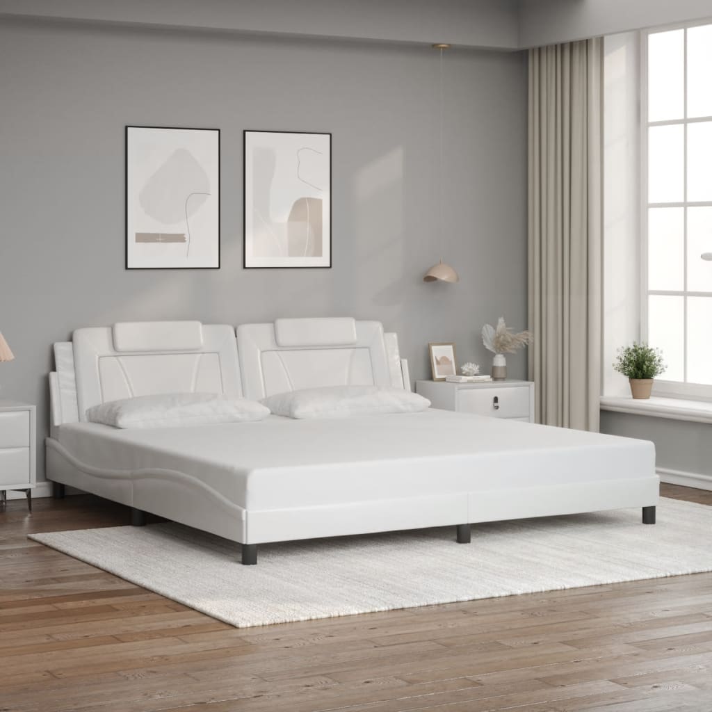 fehér ágykeret Viana LED-ekkel matrac nélkül 200x200 cm
