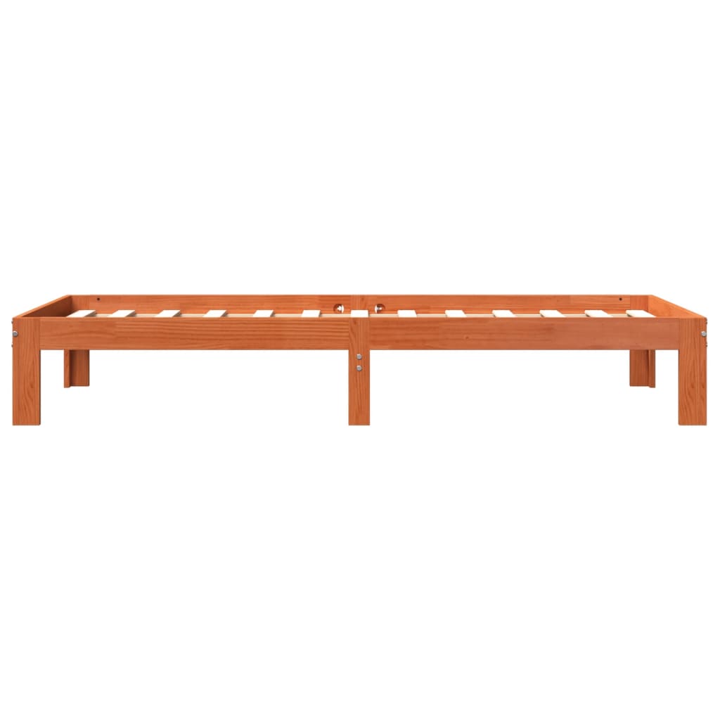 viaszbarna tömör fenyőfa ágy matrac nélkül 100 x 200 cm