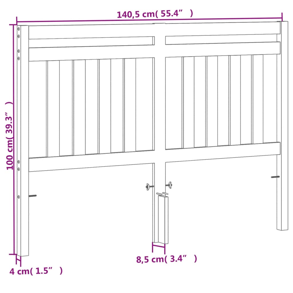viaszbarna tömör fenyőfa fejtámla 135 cm