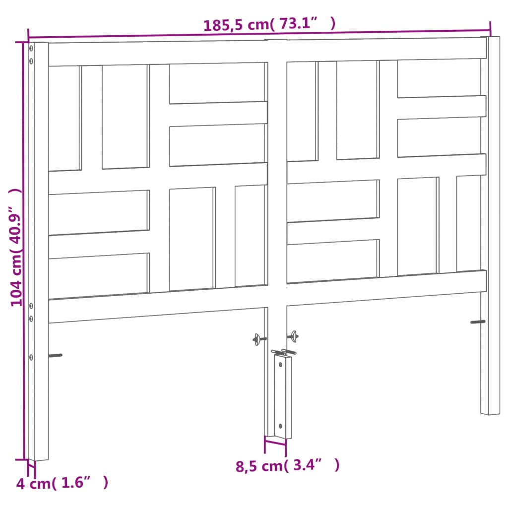 viaszbarna tömör fenyőfa fejtámla 180 cm