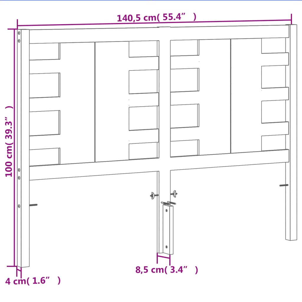 viaszbarna tömör fenyőfa fejtámla 135 cm