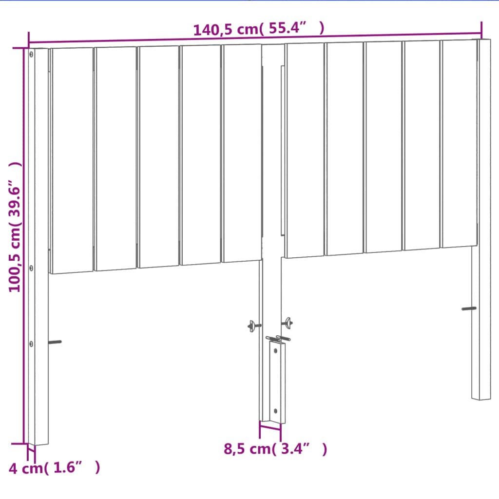 viaszbarna tömör fenyőfa fejtámla 135 cm