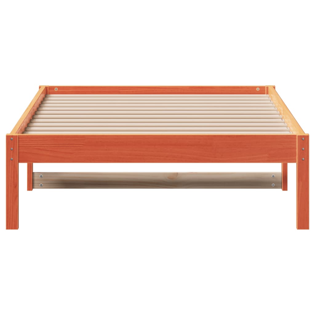 viaszbarna tömör fenyőfa kanapéágy matrac nélkül 90 x 200 cm