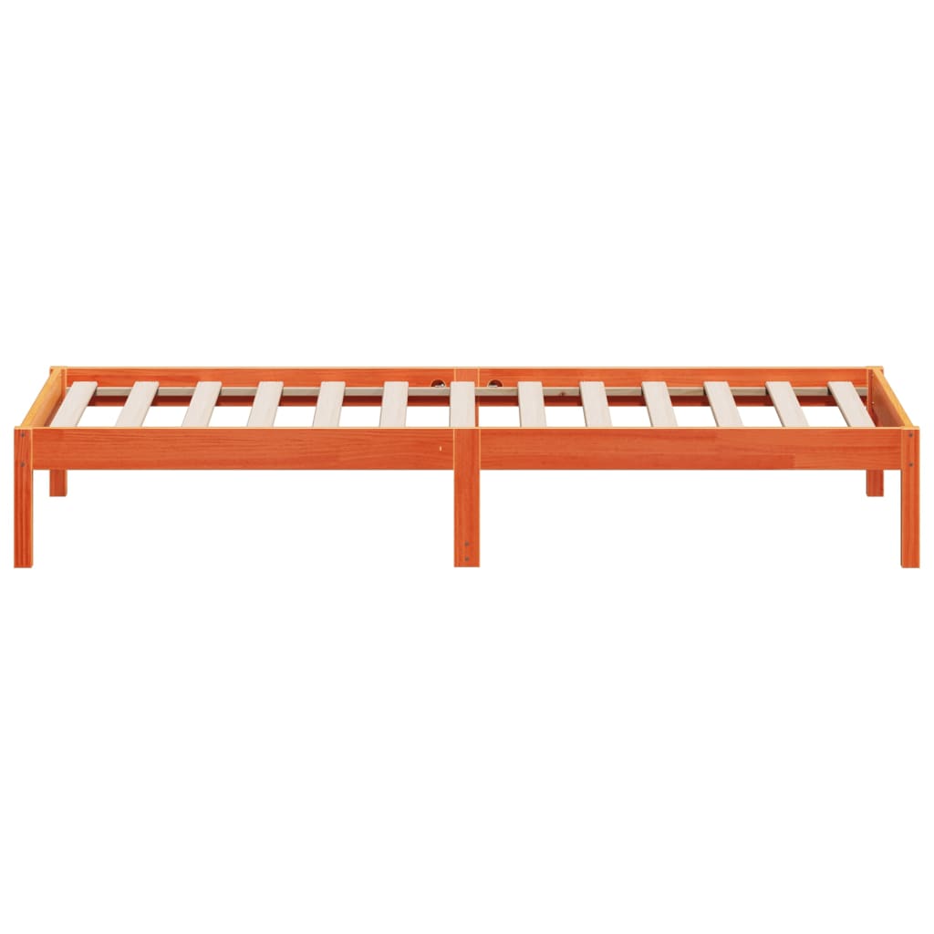 viaszbarna tömör fenyőfa kanapéágy matrac nélkül 90 x 200 cm