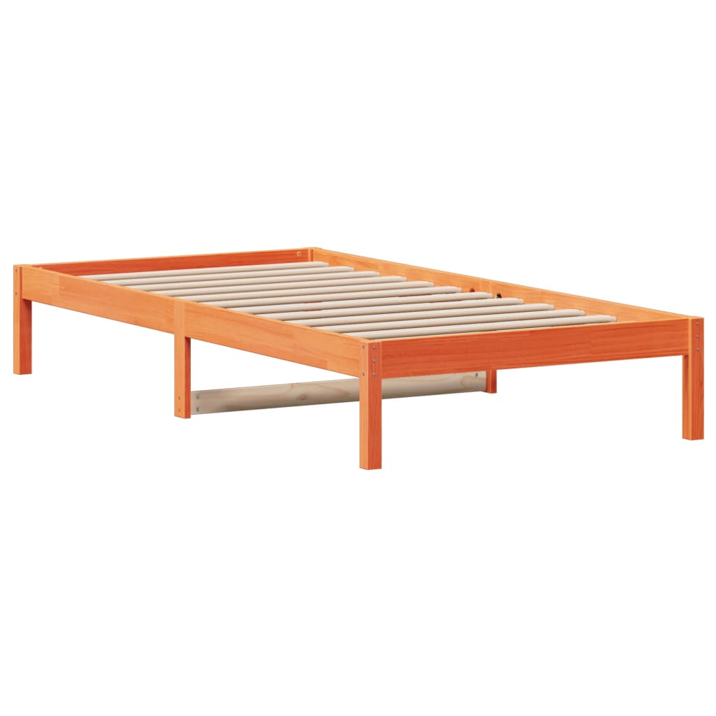 viaszbarna tömör fenyőfa kanapéágy matrac nélkül 90 x 200 cm