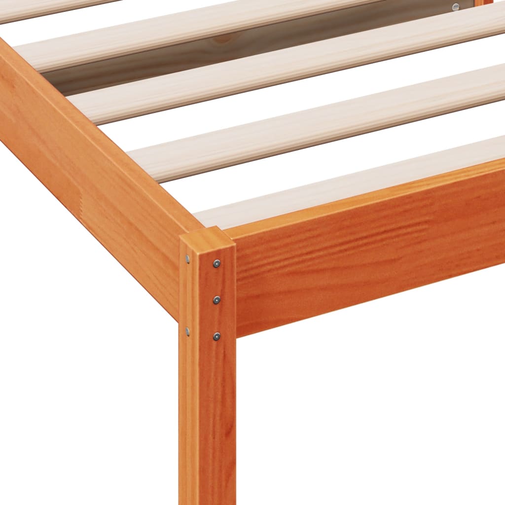 viaszbarna tömör fenyőfa kanapéágy matrac nélkül 90 x 200 cm