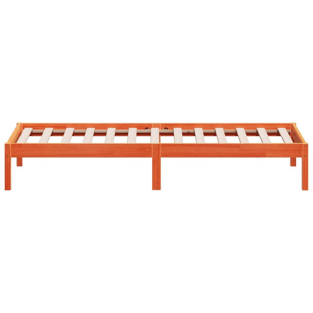 viaszbarna tömör fenyőfa kanapéágy matrac nélkül 80 x 200 cm