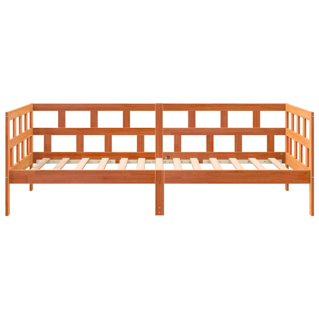 viaszbarna tömör fenyőfa kanapéágy matrac nélkül 90 x 200 cm