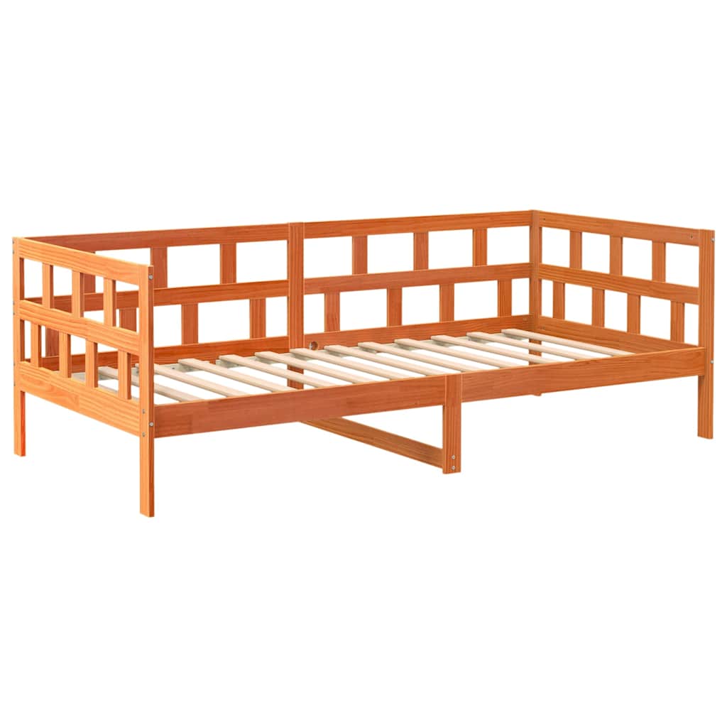 viaszbarna tömör fenyőfa kanapéágy matrac nélkül 80 x 200 cm