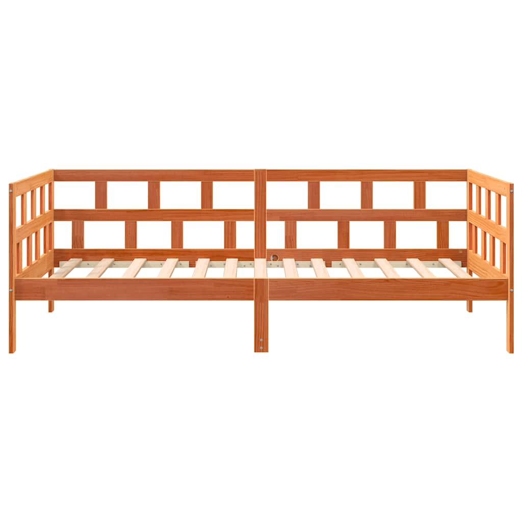 viaszbarna tömör fenyőfa kanapéágy matrac nélkül 80 x 200 cm