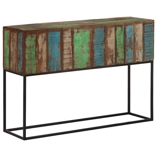 tömör újrahasznosított fa és vas tálalóasztal 110 x 30 x 75 cm