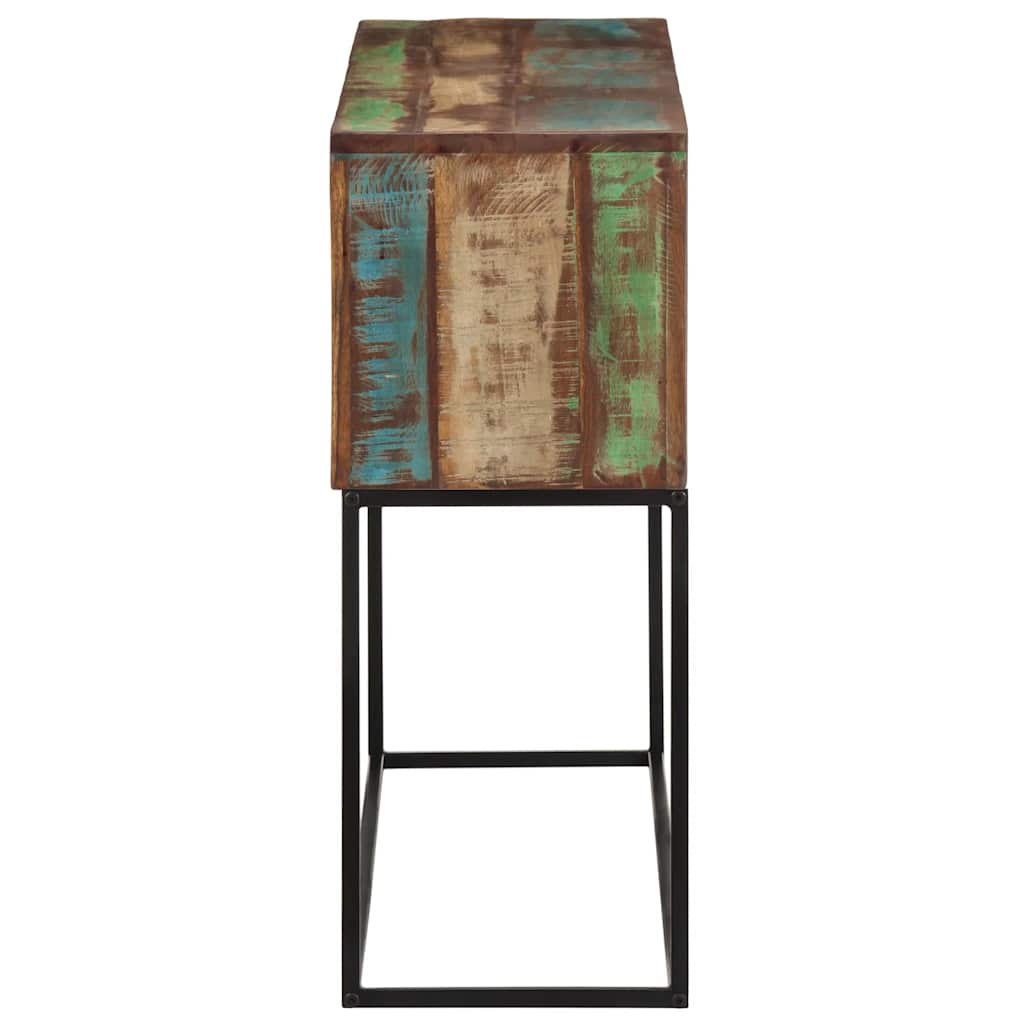 tömör újrahasznosított fa és vas tálalóasztal 110 x 30 x 75 cm
