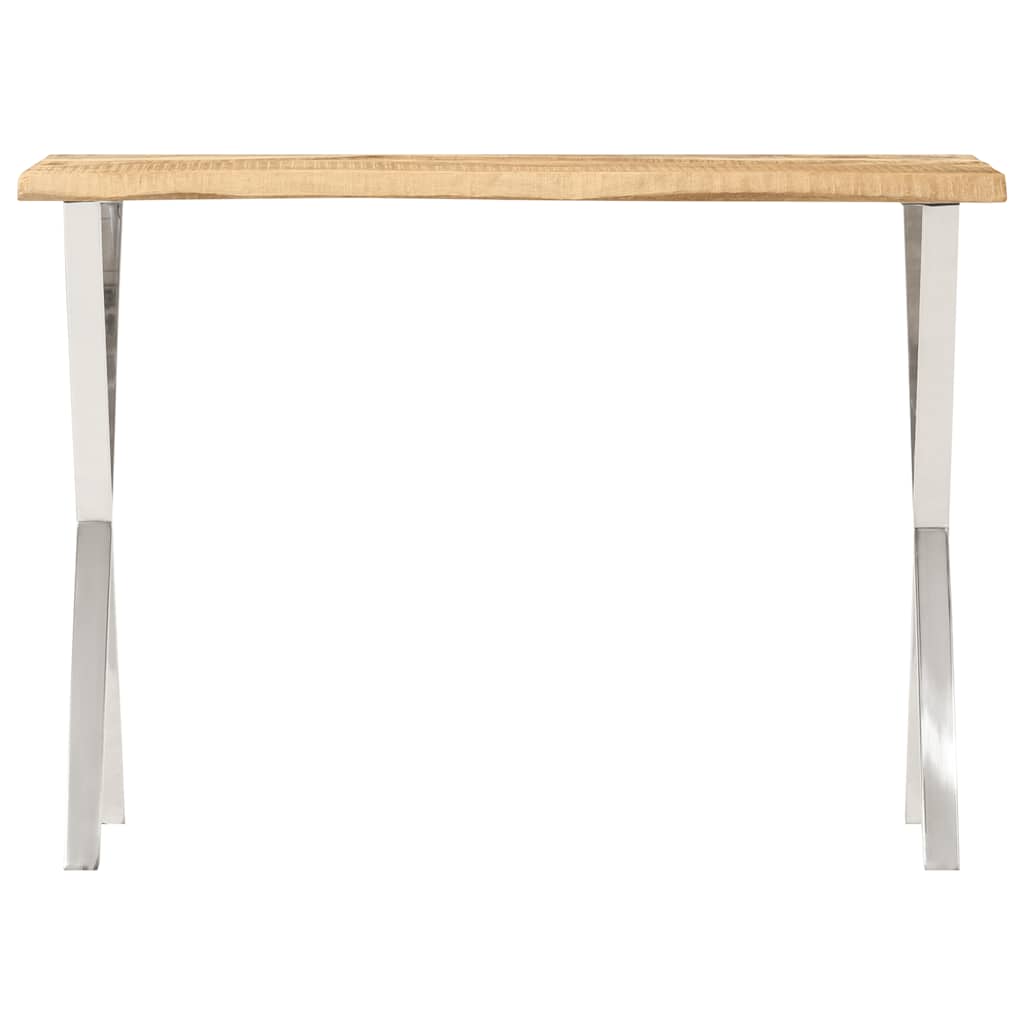 tömör mangófa konzolasztal természetes éllel 105 x 33 x 76 cm