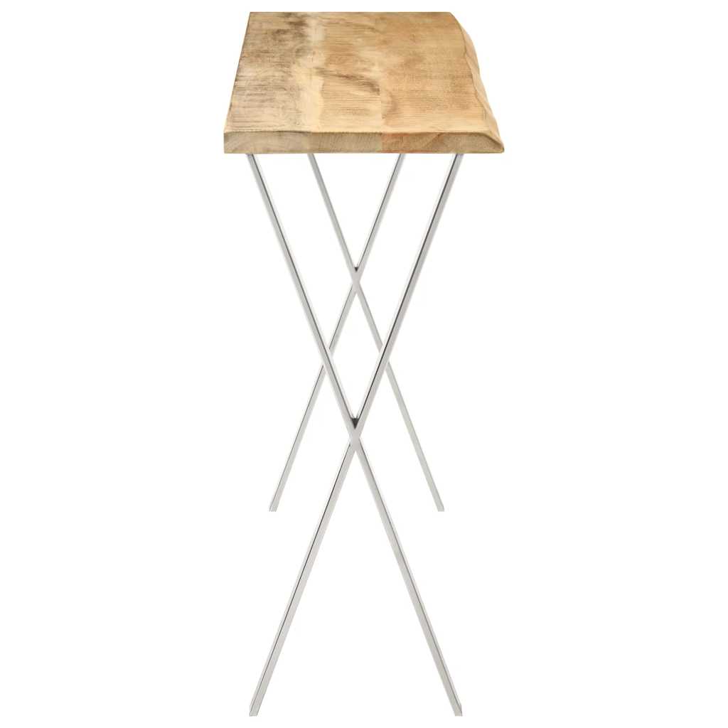 tömör mangófa konzolasztal természetes éllel 105 x 33 x 76 cm