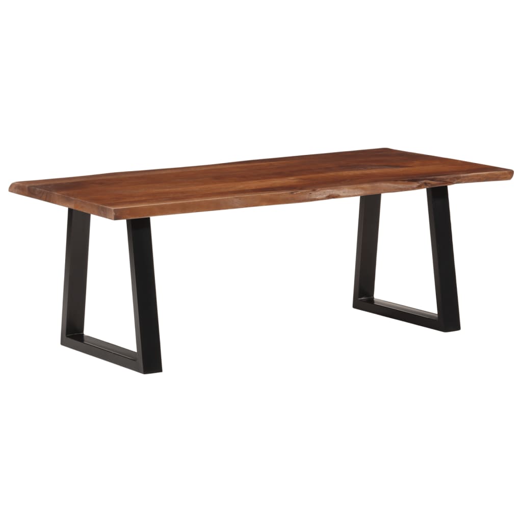 mézbarna tömör akácfa dohányzóasztal 110 x 55 x 40 cm