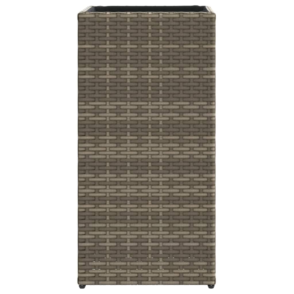 2 db szürke polyrattan kerti ültetőláda 30x30x60 cm