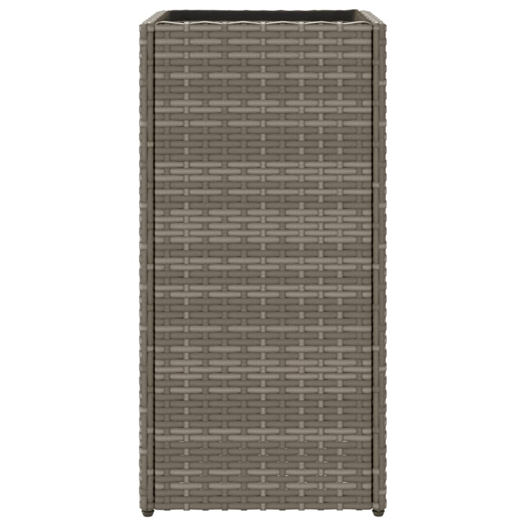 2 db szürke polyrattan kerti ültetőláda 30x30x60 cm