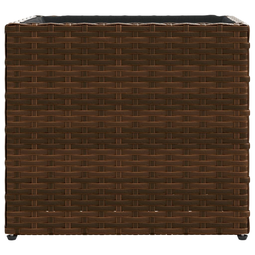 2 db barna polyrattan kerti ültetőláda 36x30x32 cm