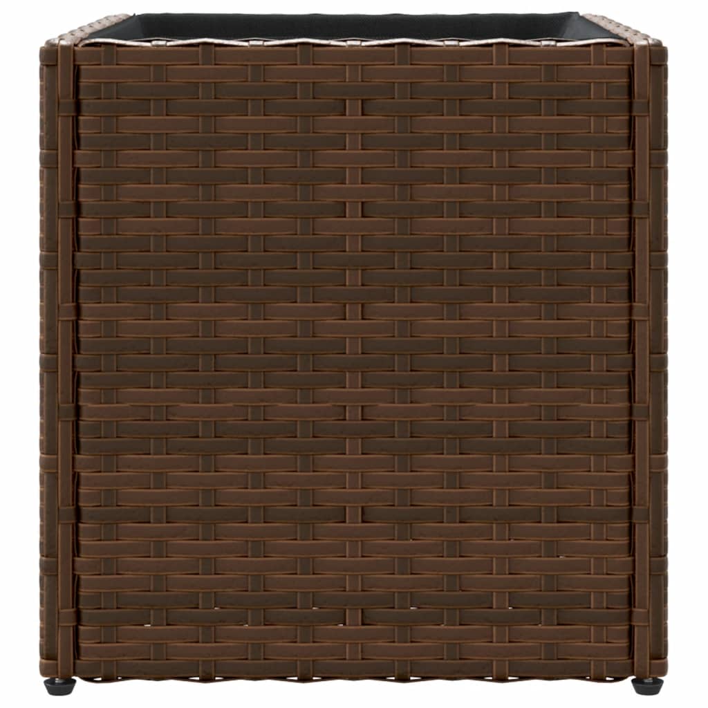 2 db barna polyrattan kerti ültetőláda 36x30x32 cm