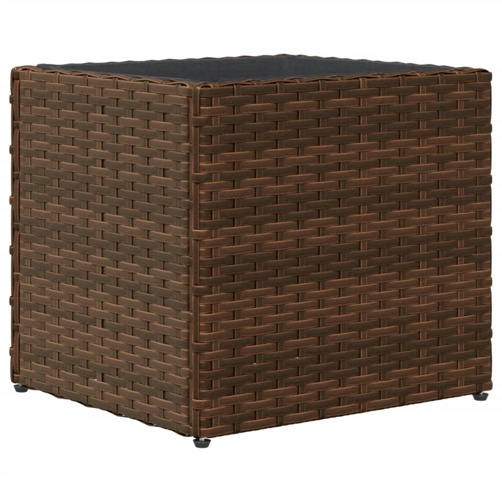 2 db barna polyrattan kerti ültetőláda 36x30x32 cm