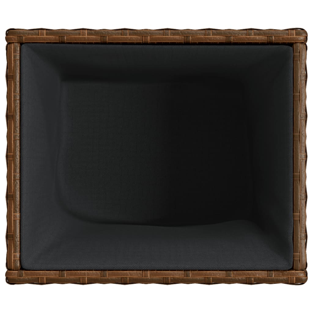 2 db barna polyrattan kerti ültetőláda 36x30x32 cm