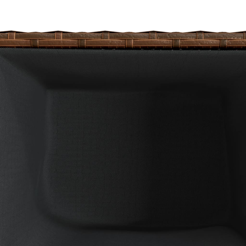 2 db barna polyrattan kerti ültetőláda 36x30x32 cm