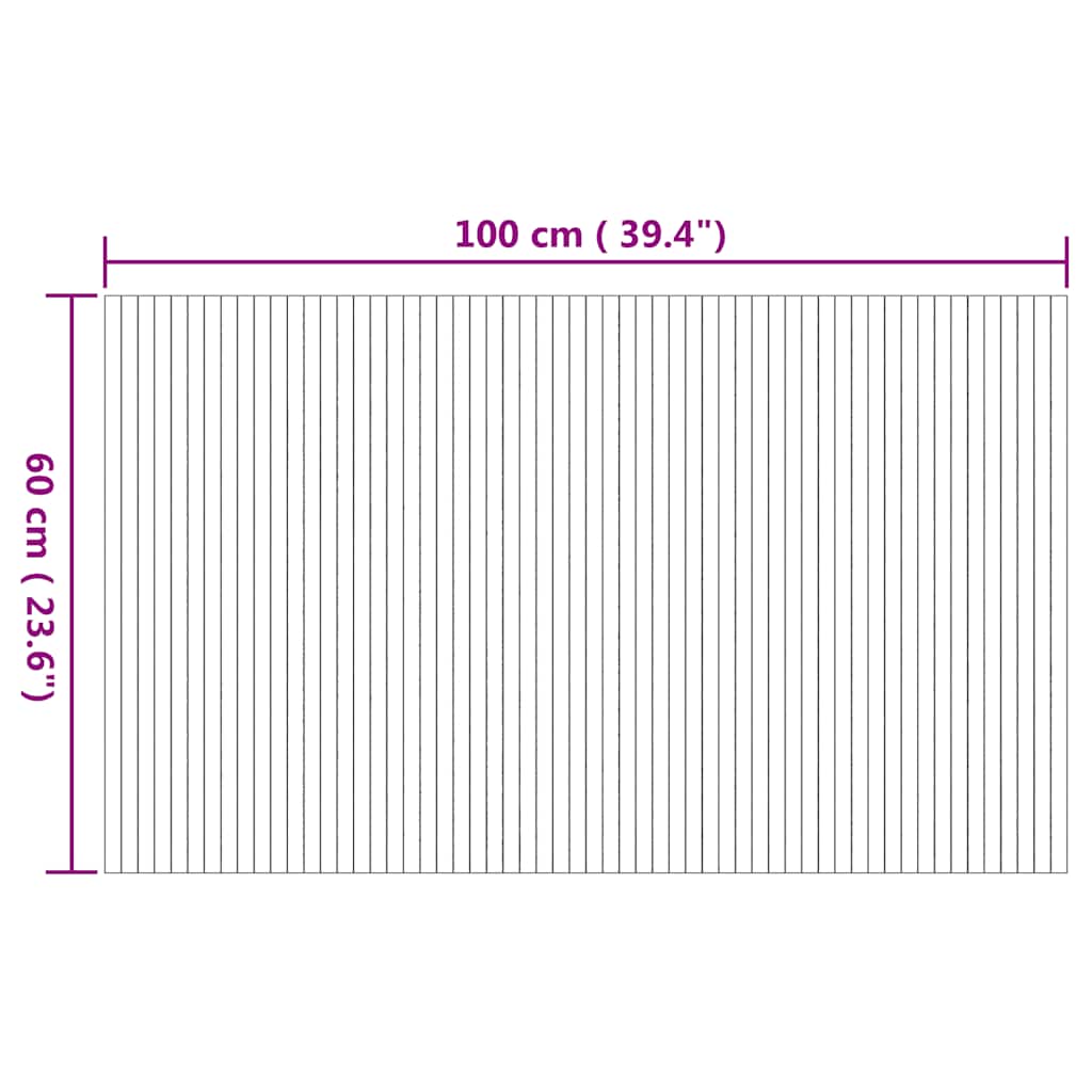 négyszögletű természetes bambusz szőnyeg 60 x 100 cm