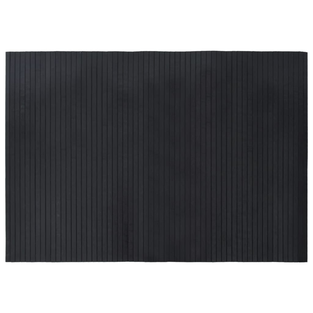 négyszögletű fekete bambusz szőnyeg 70 x 100 cm