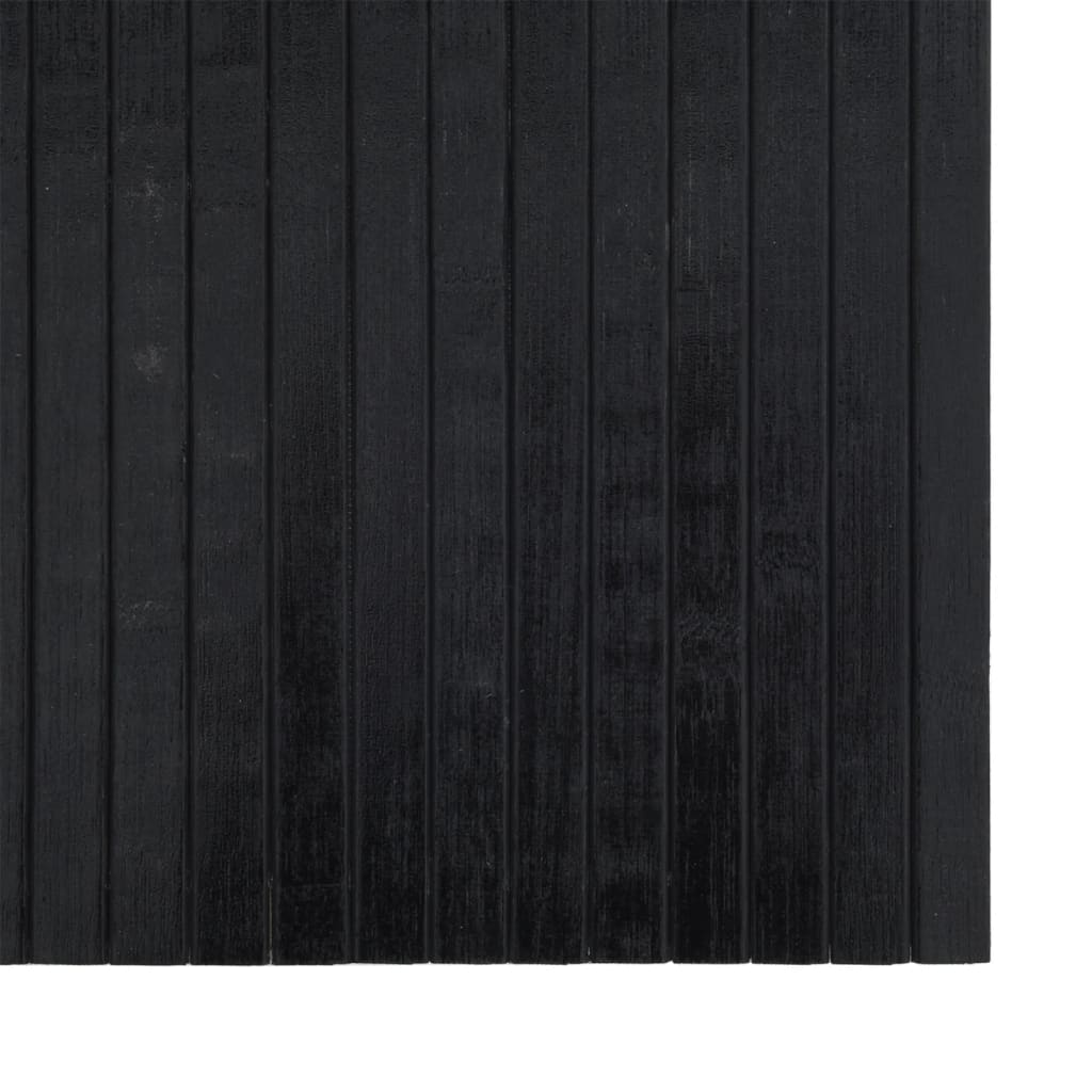 négyszögletű fekete bambusz szőnyeg 70 x 100 cm