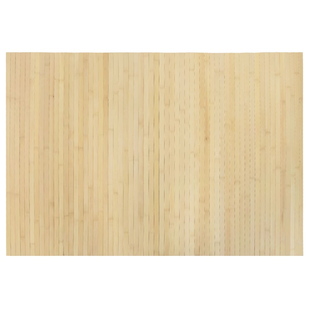 négyszögletű világos természetes bambusz szőnyeg 70 x 100 cm