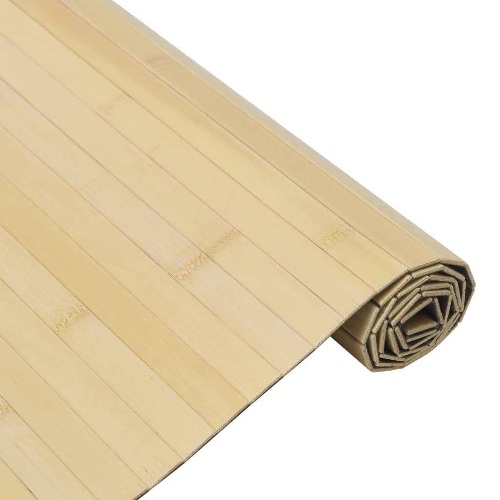 négyszögletű világos természetes bambusz szőnyeg 70 x 100 cm