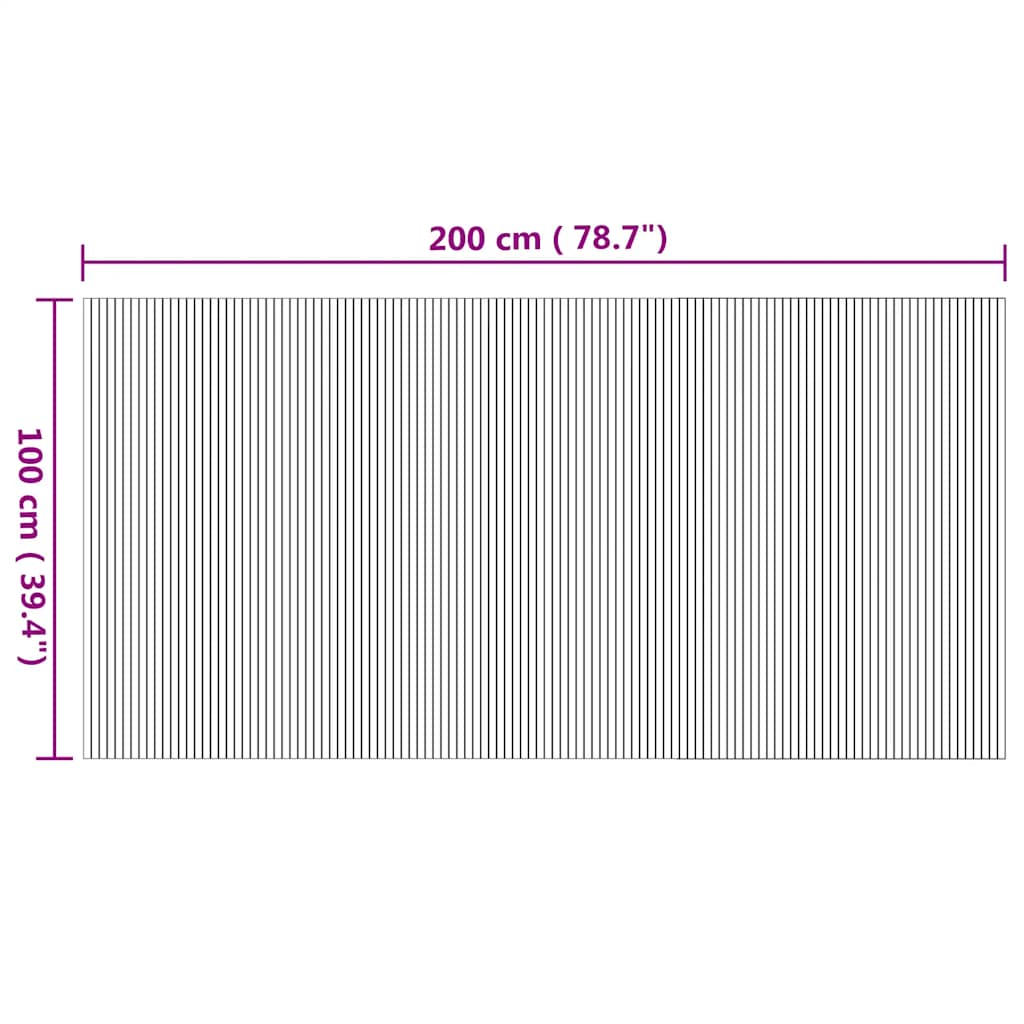négyszögletű természetes bambusz szőnyeg 100 x 200 cm