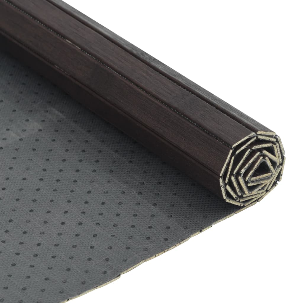 négyszögletű sötétbarna bambusz szőnyeg 100 x 400 cm