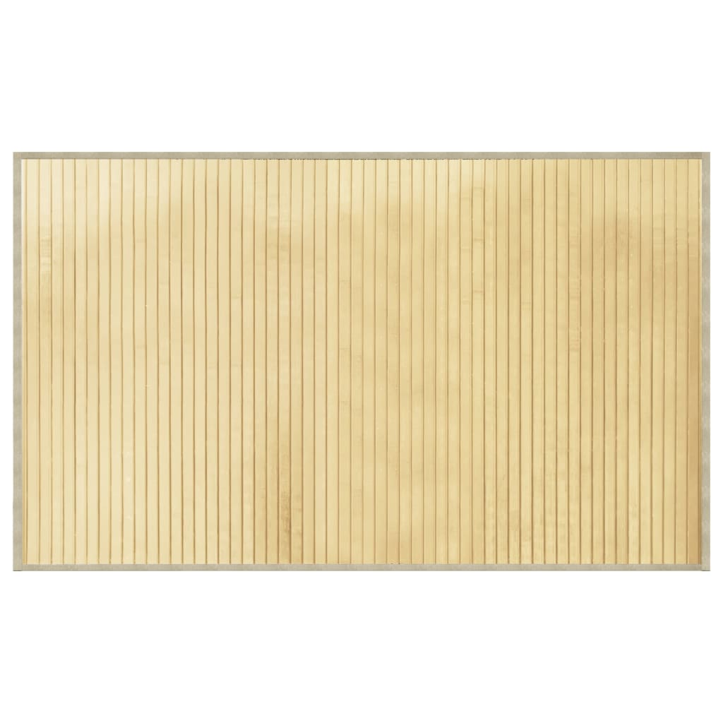 négyszögletű világos természetes bambusz szőnyeg 60 x 100 cm