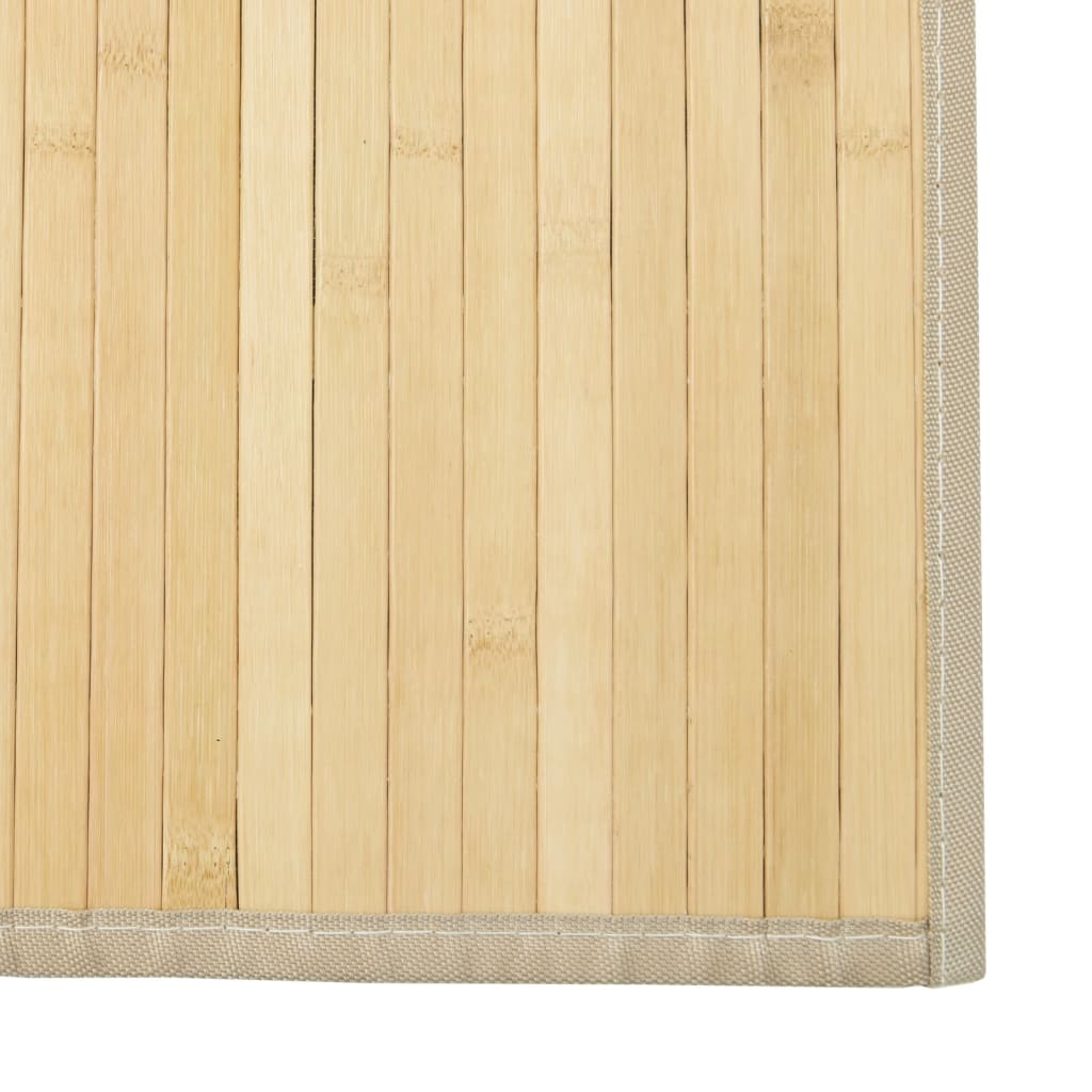 négyszögletű világos természetes bambusz szőnyeg 60 x 100 cm