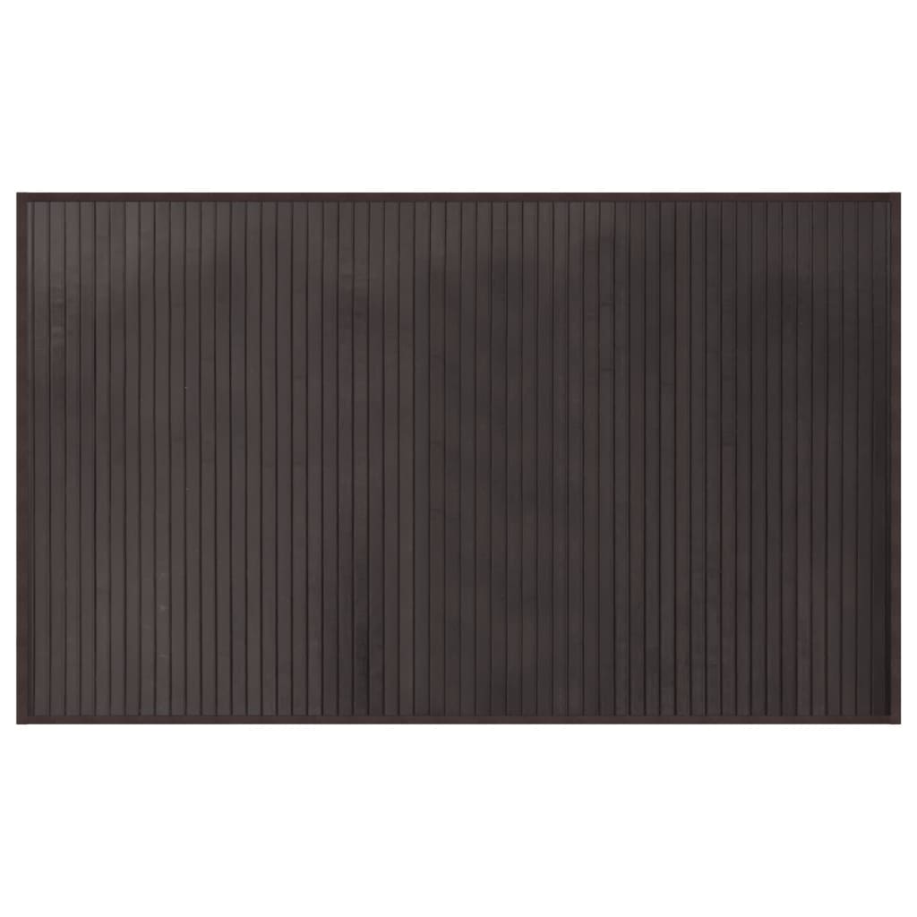négyszögletű sötétbarna bambusz szőnyeg 60 x 100 cm