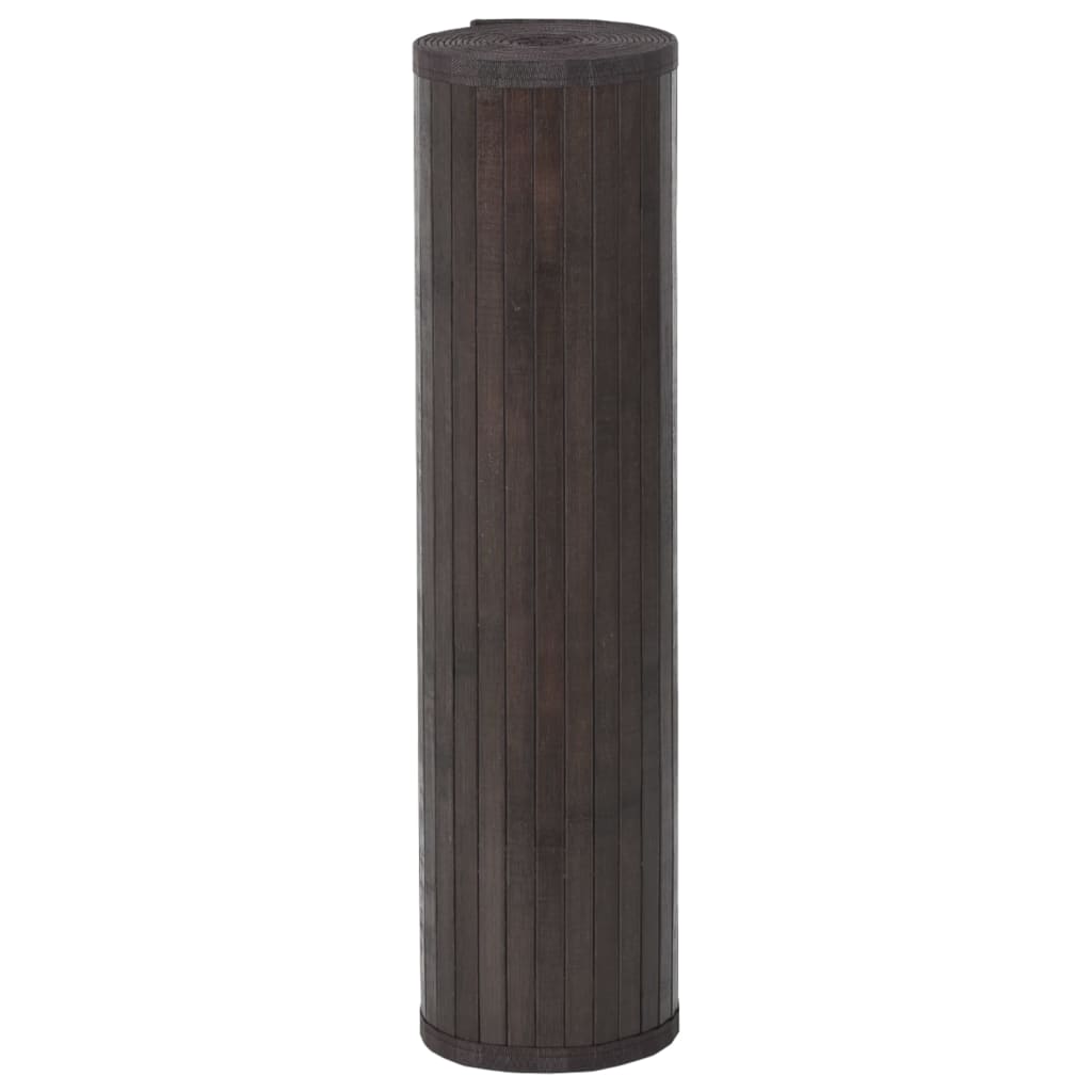 négyszögletű sötétbarna bambusz szőnyeg 60 x 100 cm