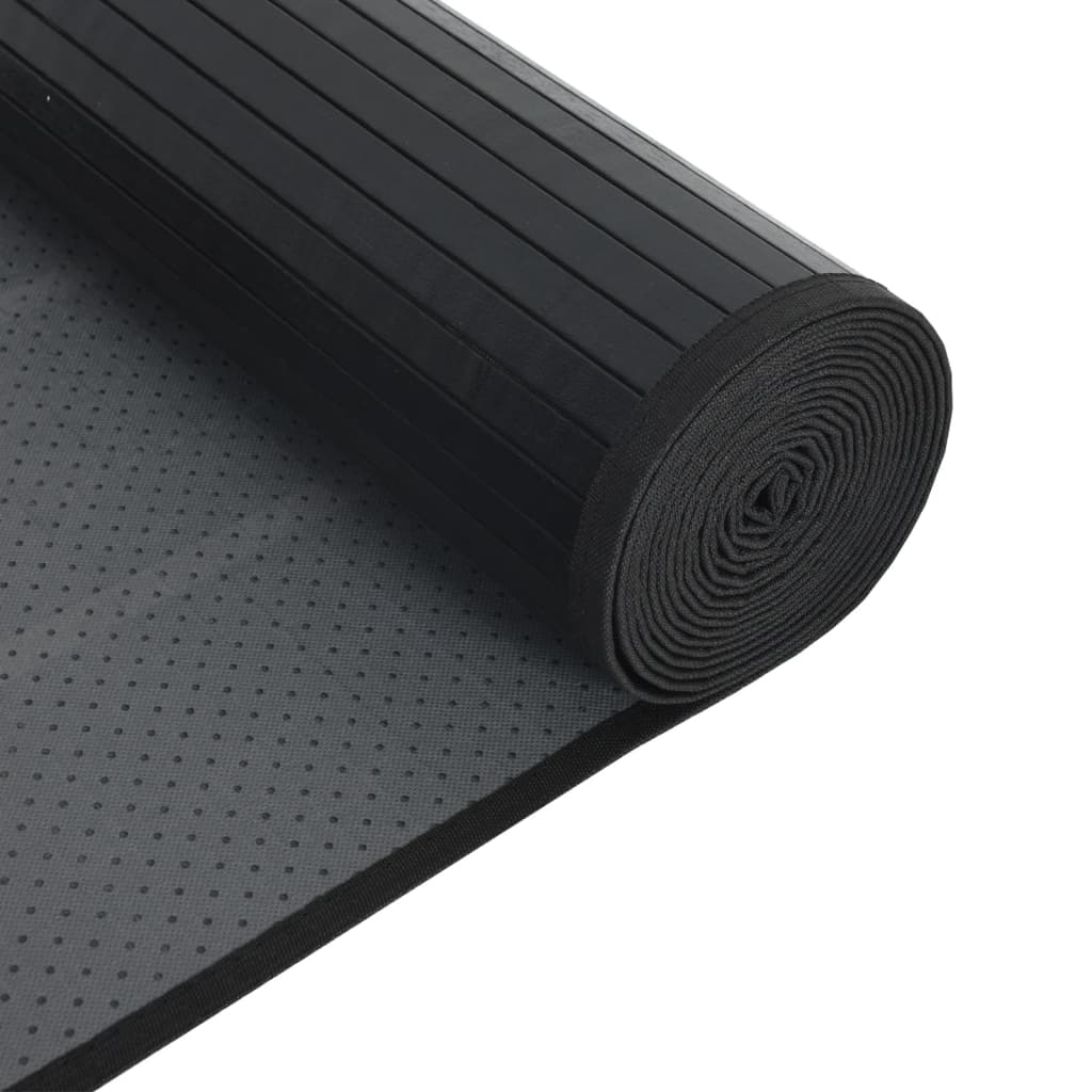 négyszögletű fekete bambusz szőnyeg 60 x 1000 cm