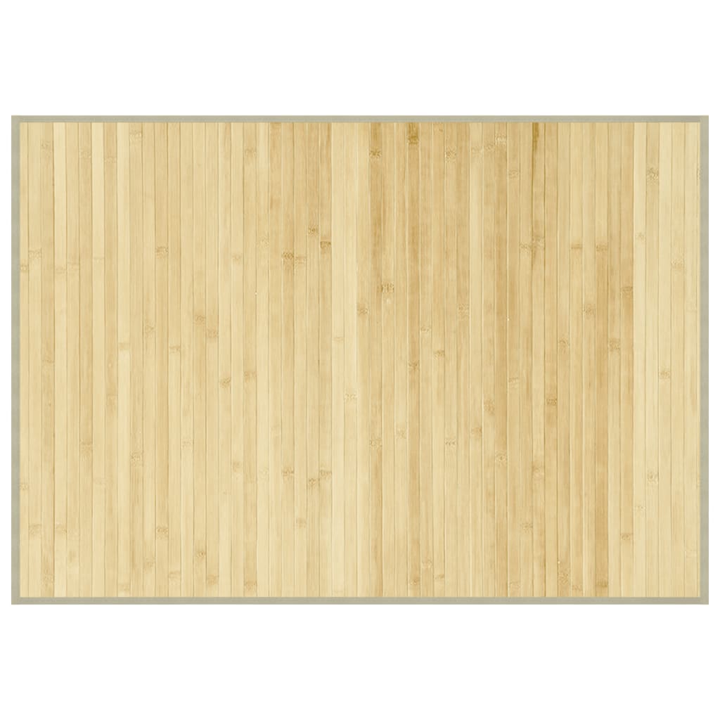 négyszögletű világos természetes bambusz szőnyeg 70 x 100 cm