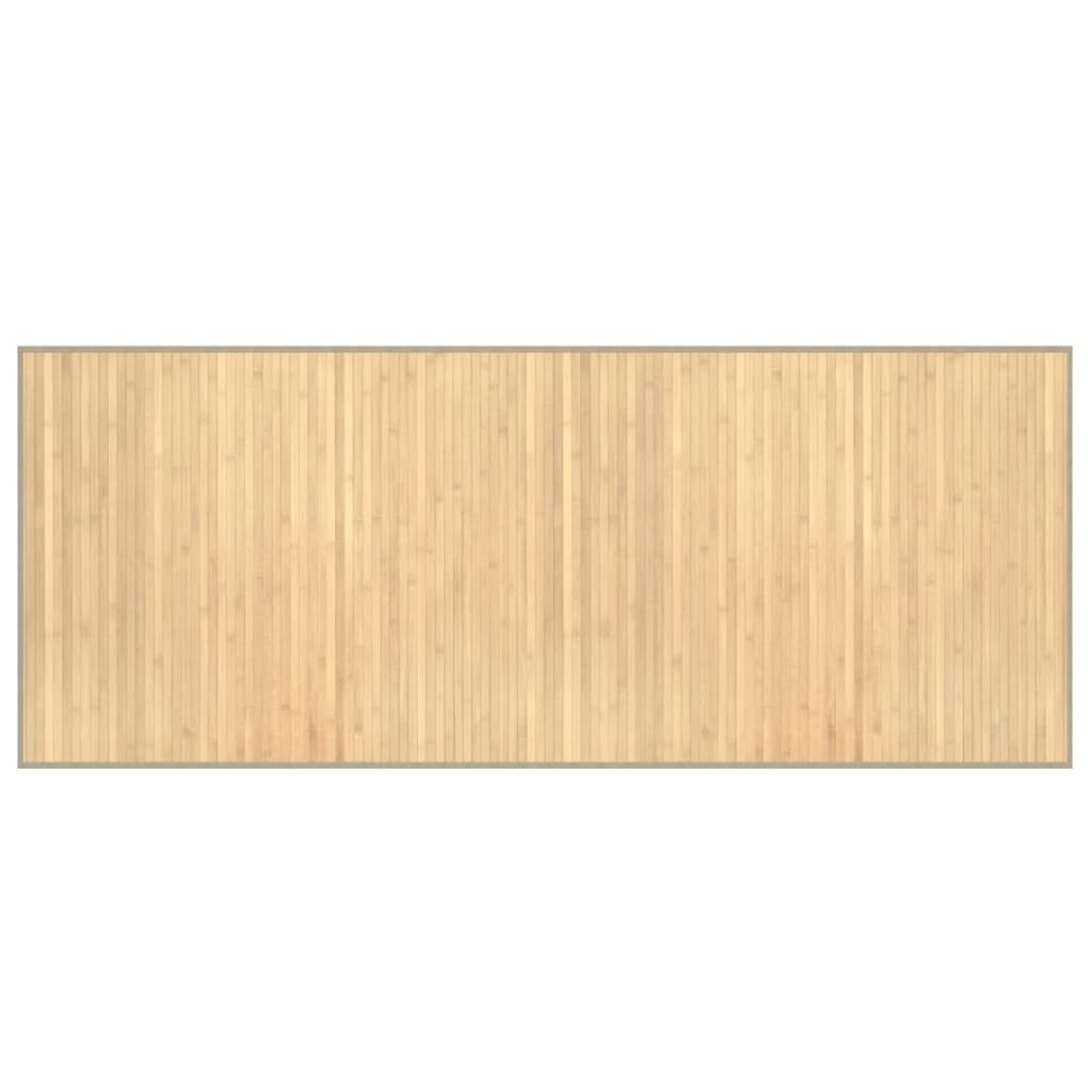 négyszögletű világos természetes bambusz szőnyeg 80 x 200 cm