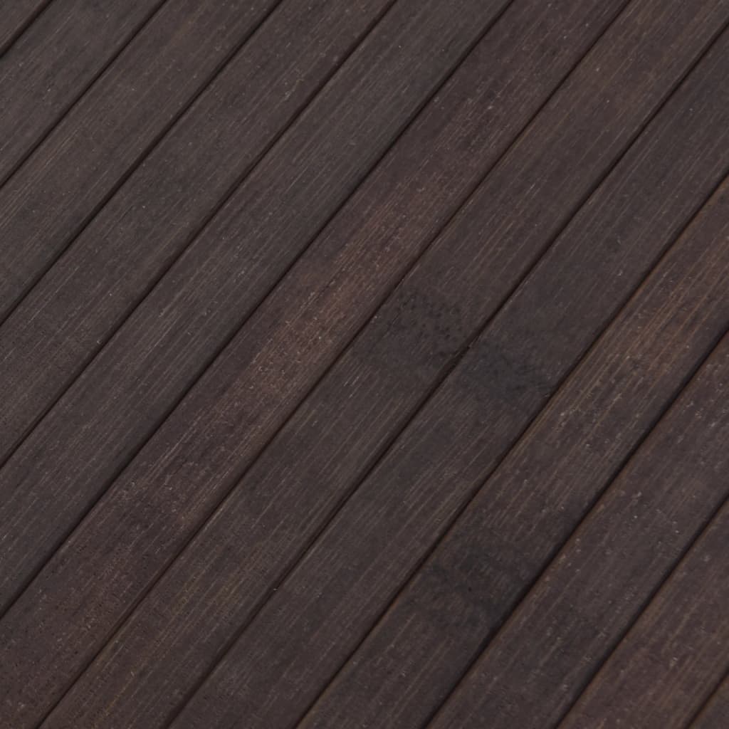 négyszögletű sötétbarna bambusz szőnyeg 80 x 400 cm