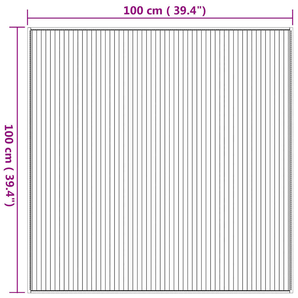 természetes bambusz négyzet alakú szőnyeg 100 x 100 cm